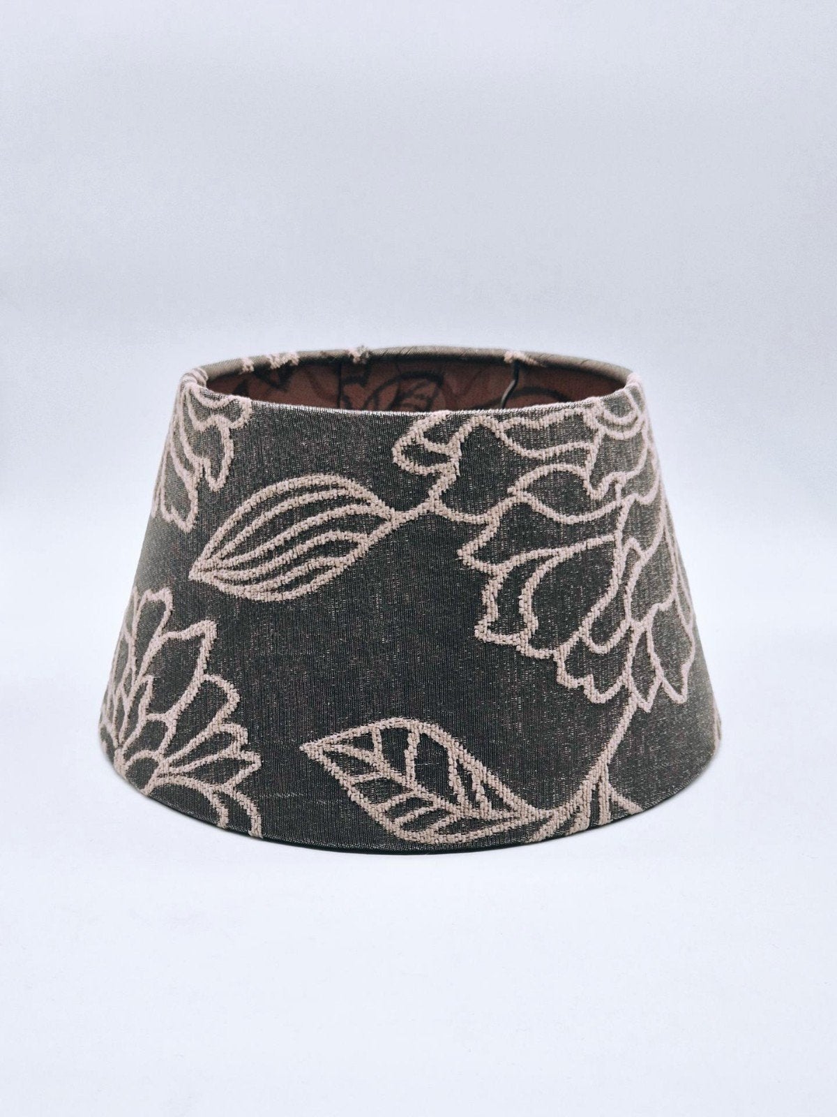Dirk Davids Leuchten Lampenkap - Donkerbruin/Beige Bloemen, Huis en Inrichting, Lampen | Lampenkappen, Ophalen of Verzenden, Beige