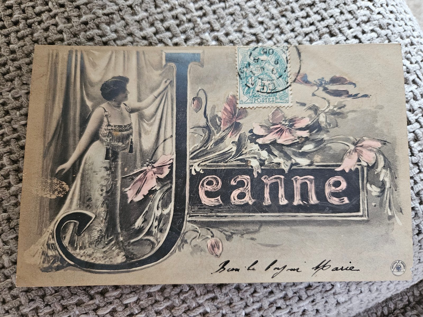 Brocante Jeanne naam Franse Ansichtkaart -, Ophalen of Verzenden