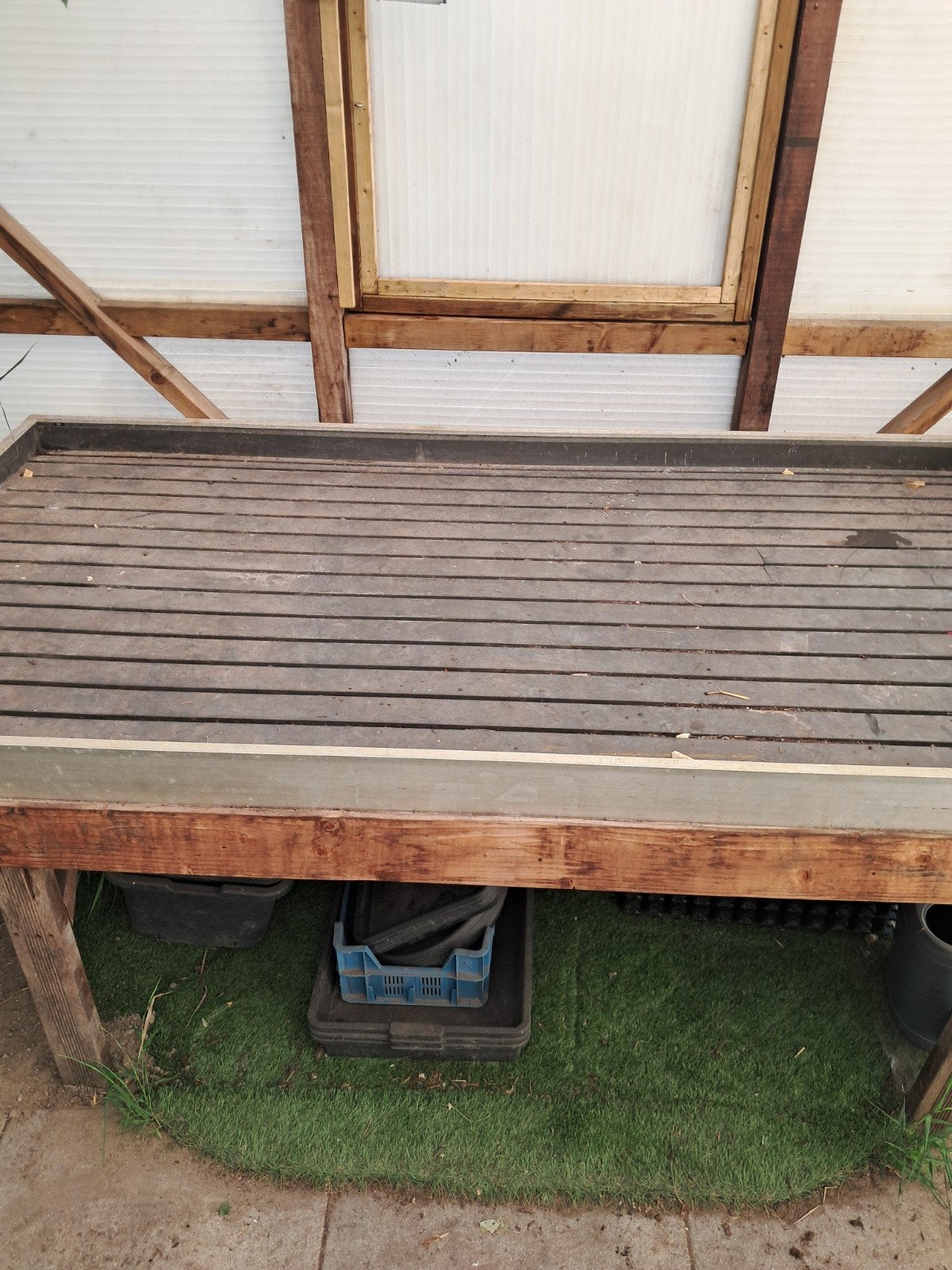 Stevige kweektafel voor kas of tuin aluminium, Ophalen, Gebruikt, Kweektafel