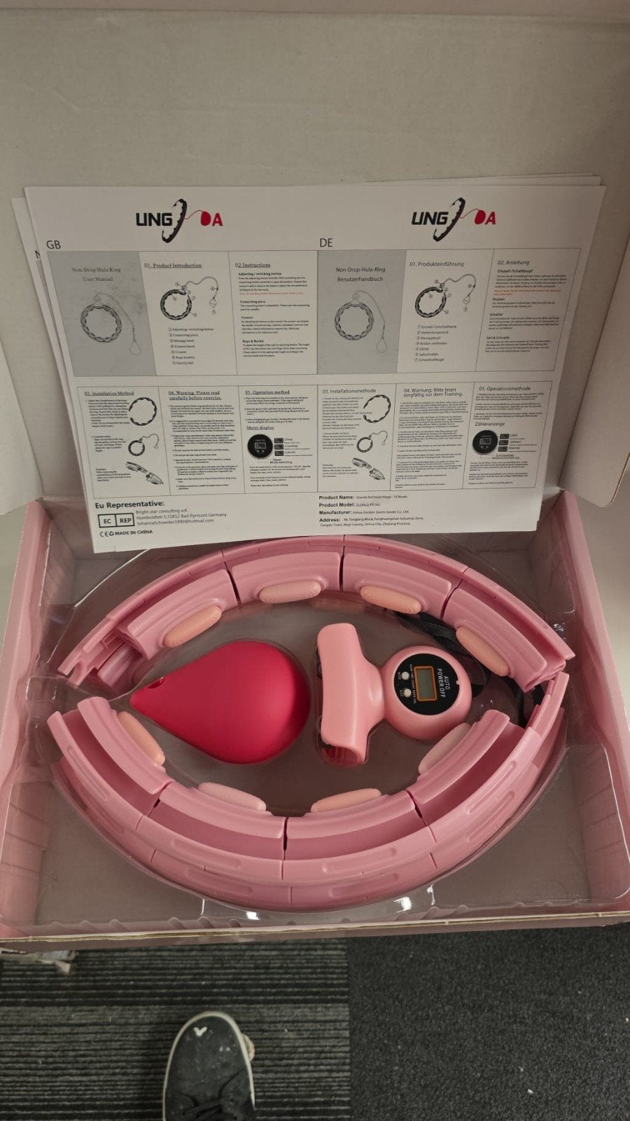 LINGDA Smart Weighted Hula Hoop - Roze, Ophalen of Verzenden, Nieuw