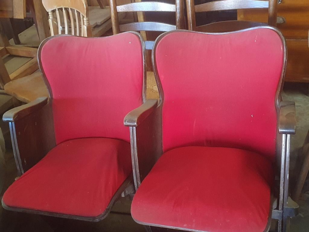 Vintage Bioscoopstoelen - Set van 2, Antiek en Kunst, Antiek | Meubels | Stoelen en Banken, Ophalen