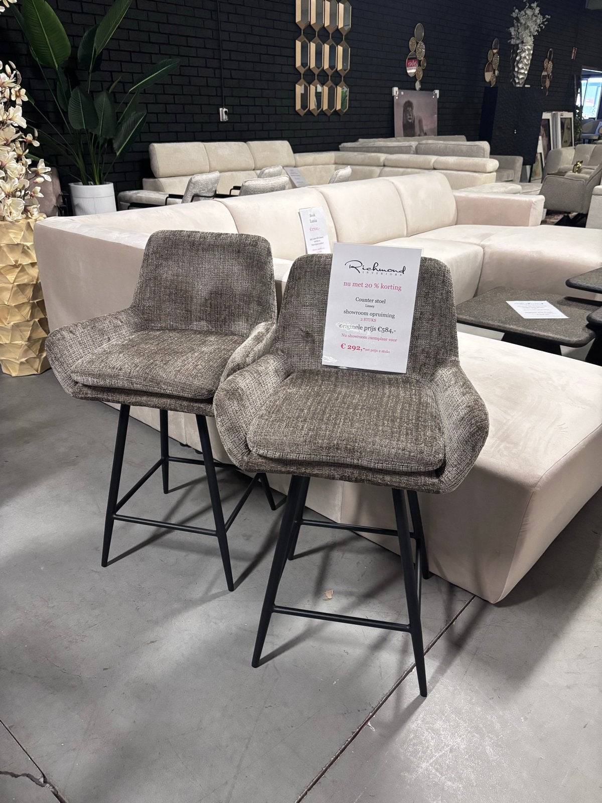 Set van 2 Richmond Linsey Counter Stoelen - Showroommodel
