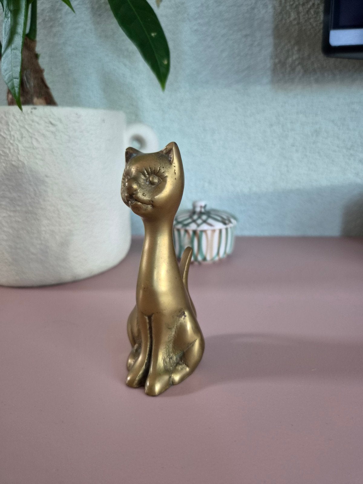 Koperen beeldje kat, Antiek en Kunst, Ophalen of Verzenden, Koper