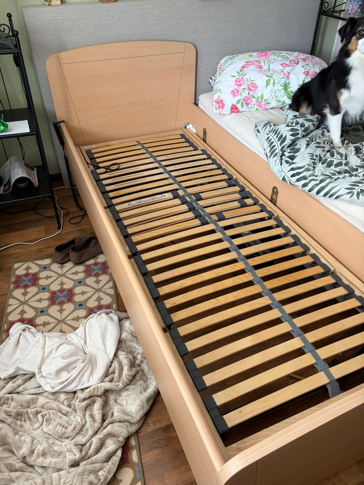 Bed elektrisch, Ophalen, Verstelbaar, Eenpersoons, Beige