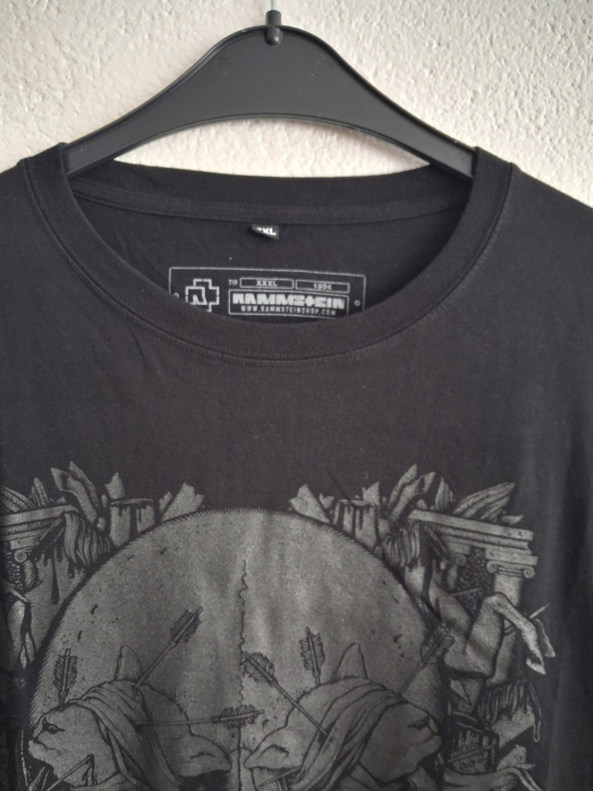 Rammstein T-shirt Zwart met Skull Print - Maat XXXL, Zwart, Overige maten, Ophalen of Verzenden, Zo goed als nieuw