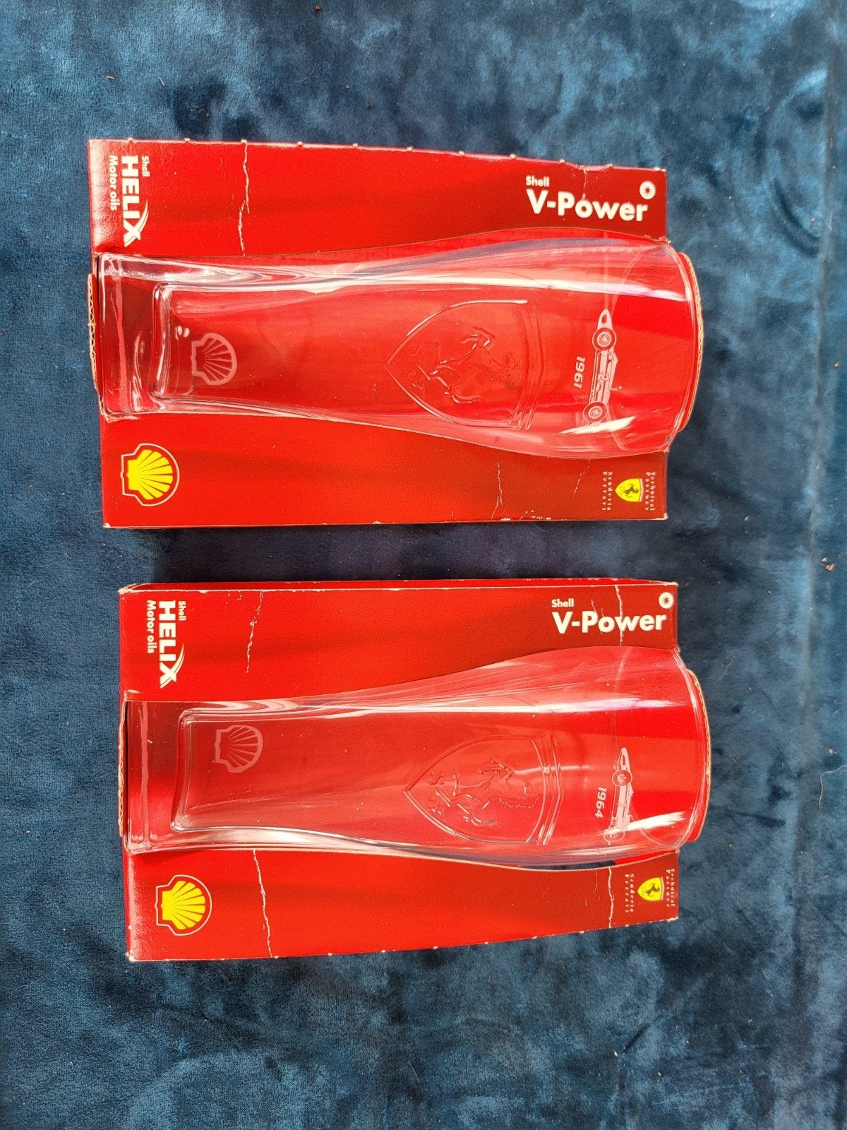 Shell V-Power Ferrari Glazen Set (1961 & 1964), Verzamelen, Ophalen of Verzenden, Zo goed als nieuw, Formule 1