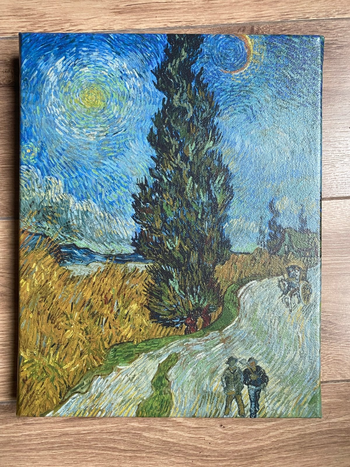Van Gogh repro op canvas  'Weg met cipres en ster', Ophalen of Verzenden