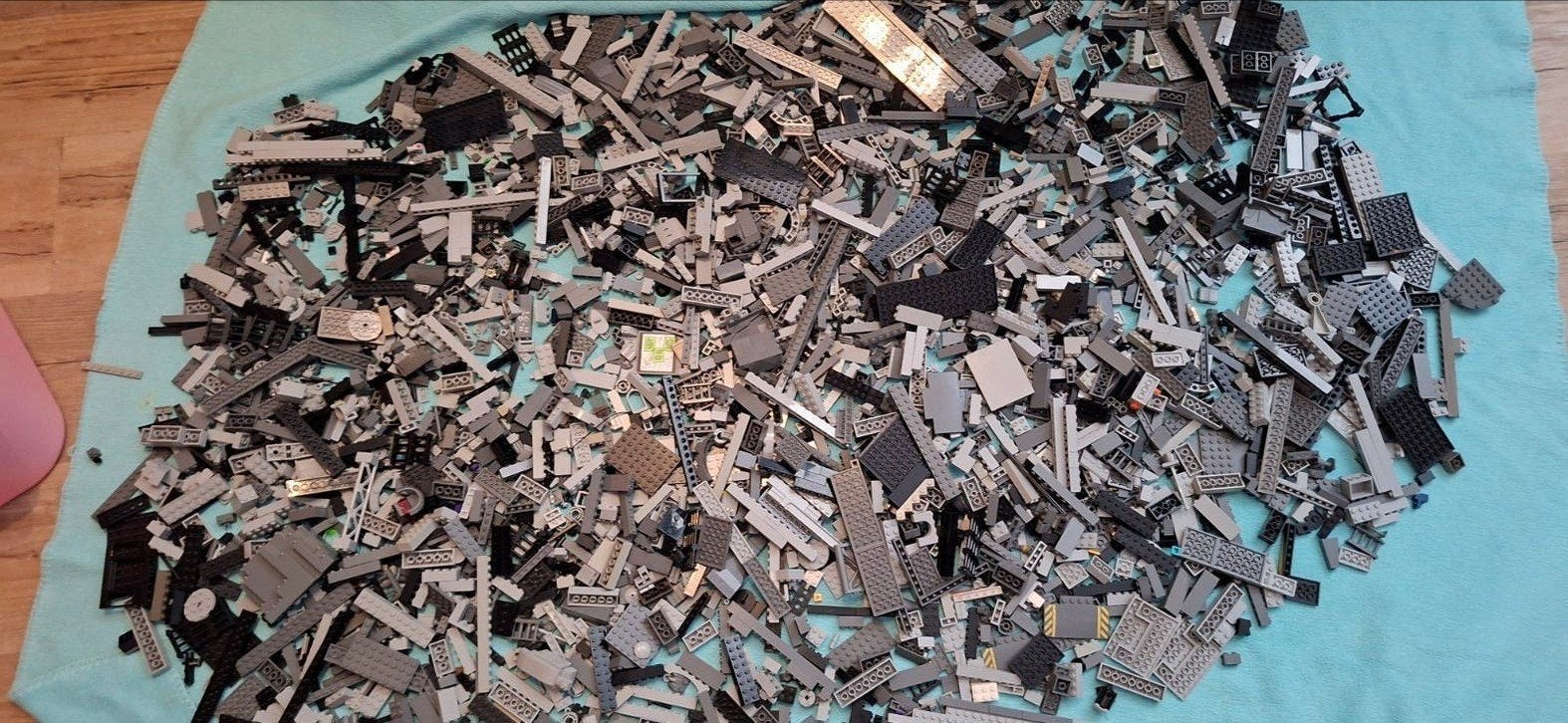 Lego veel zwarte en grijze antraciet onderdelen bouwblokken, Ophalen of Verzenden, Gebruikt