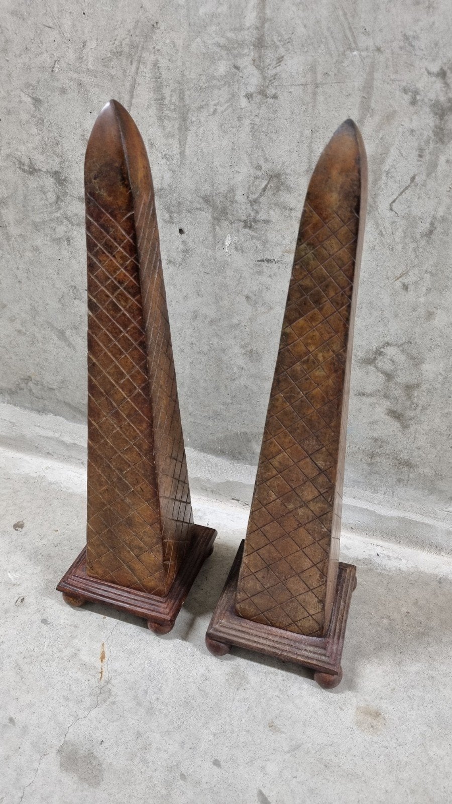 Decoratieve koperen obelisken (set van 2), Antiek en Kunst, Ophalen of Verzenden