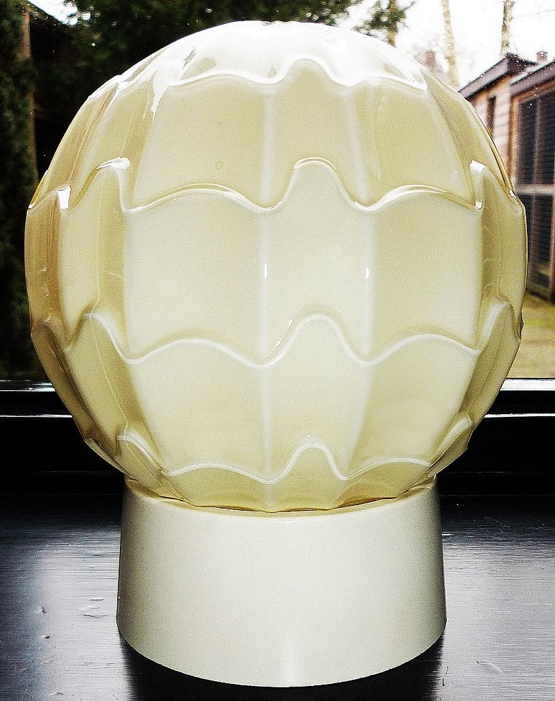 Antieke Jugendstil Thabur Lamp Bollamp Plafondlamp, Plafondlamp, E27 (groot), Ophalen of Verzenden, Glas