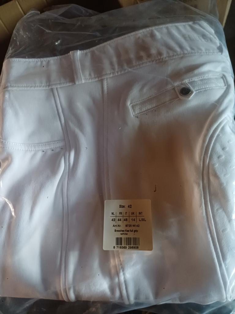 Witte nieuwe rijbroek ful grip maat  42, Dieren en Toebehoren, Ophalen of Verzenden, Nieuw, Dressuur, Onderkleding