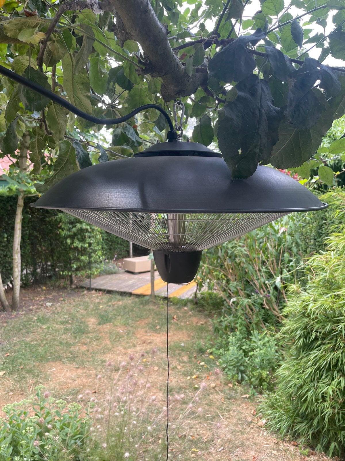 Terrasheater, 3 standen hangend, Ophalen, Zo goed als nieuw, Elektrisch, Plafond
