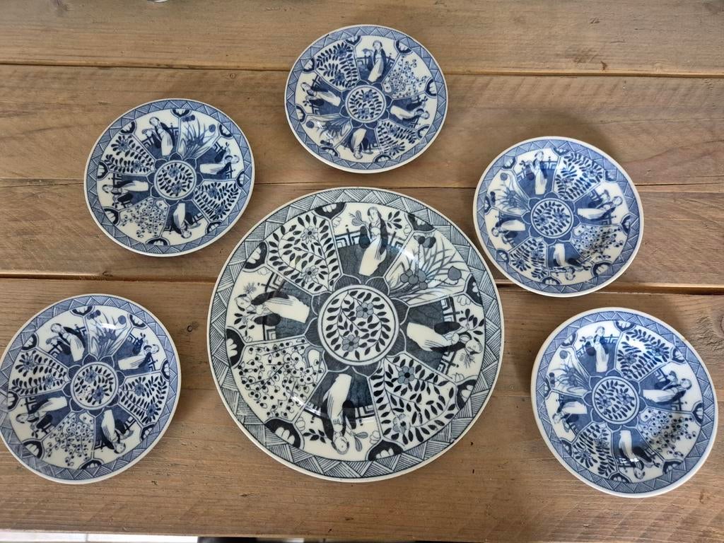 Set van 6 antieke Mosa Maastricht Borden type 206, Antiek en Kunst, Antiek | Servies los, Ophalen of Verzenden