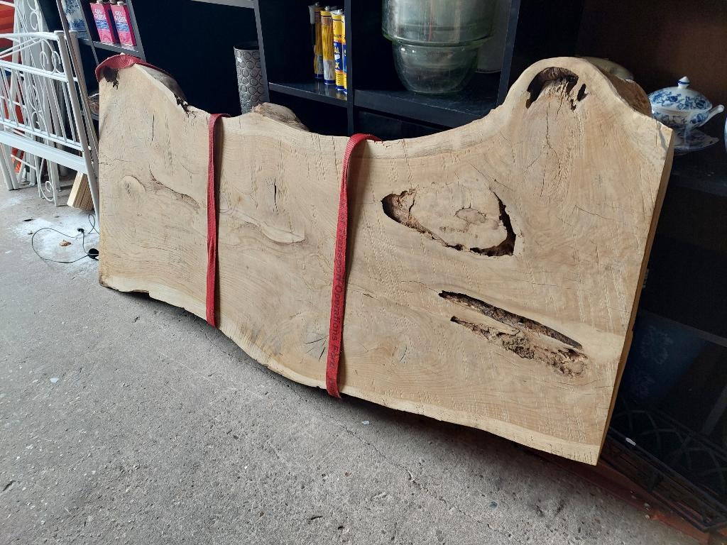 Boomstam gezaagd tafelblad, Doe-het-zelf en Verbouw, Hout en Planken, Ophalen, Gebruikt, Overige typen, 200 tot 250 cm