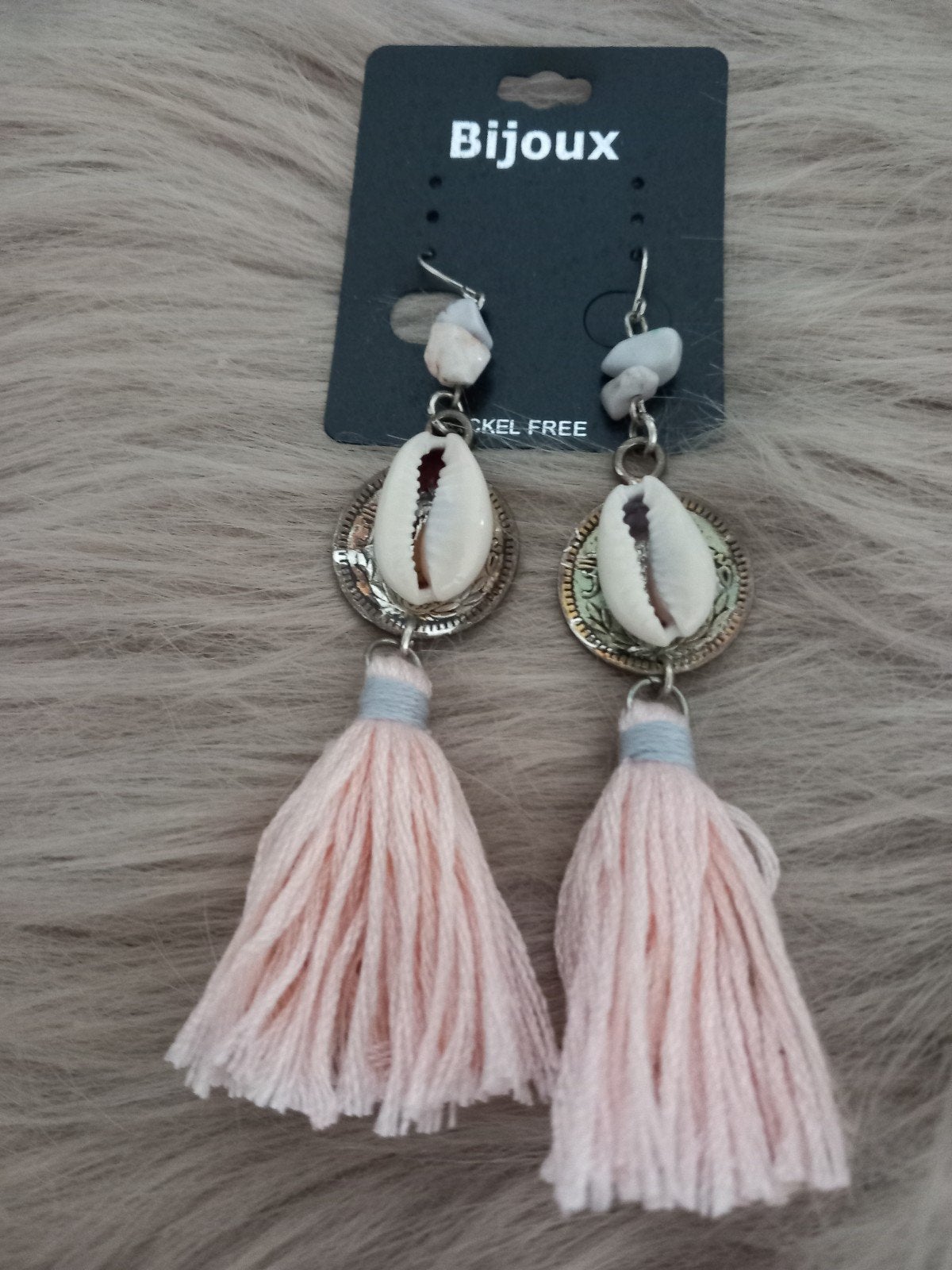 Ibiza oorbellen met schelp roze, Sieraden, Tassen en Uiterlijk, Oorbellen, Ophalen of Verzenden, Nieuw, Roze, Overige materialen