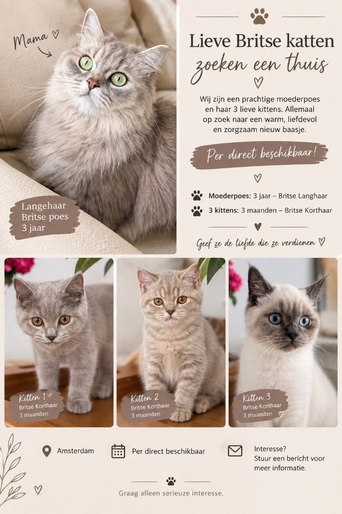 Schattige Britse korthaar kitten en poes te koop, Meerdere dieren, Met stamboom, 0 tot 2 jaar