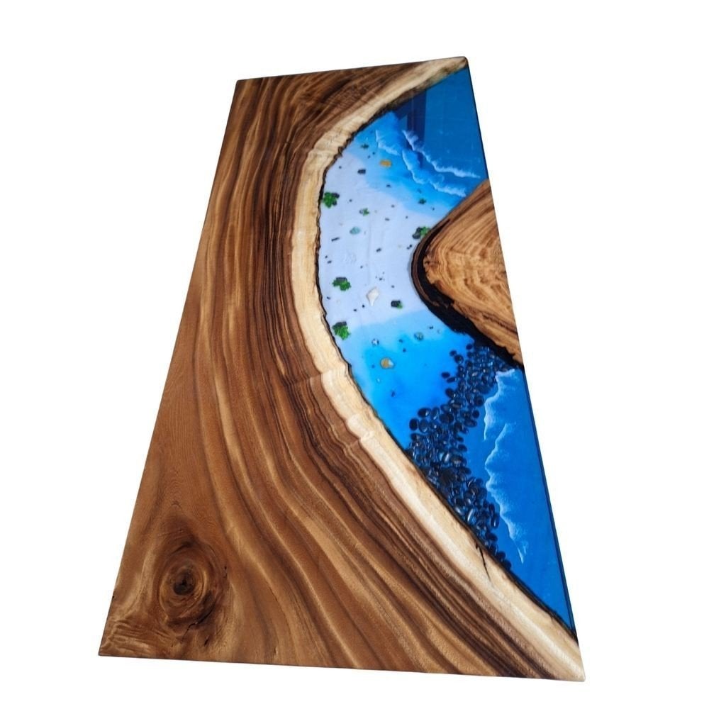 Epoxy Tafel - Notenhout – 200x90cm - Bureau - River table, Huis en Inrichting, Tafels | Eettafels, Nieuw, 50 tot 100 cm, 200 cm of meer