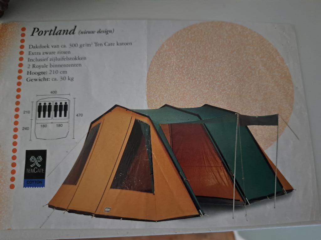 Potland Super katoenen tunneltent 4 tot 6 personen, Caravans en Kamperen, Ophalen, Gebruikt, Tot en met 6