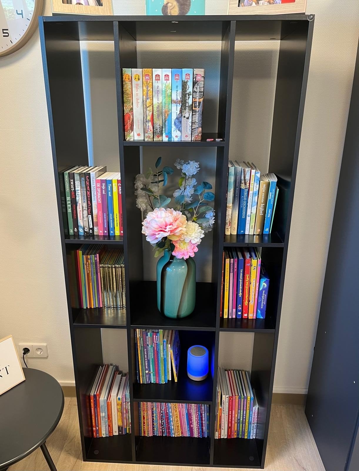 Zwarte Boekenkast met 9 Vakken