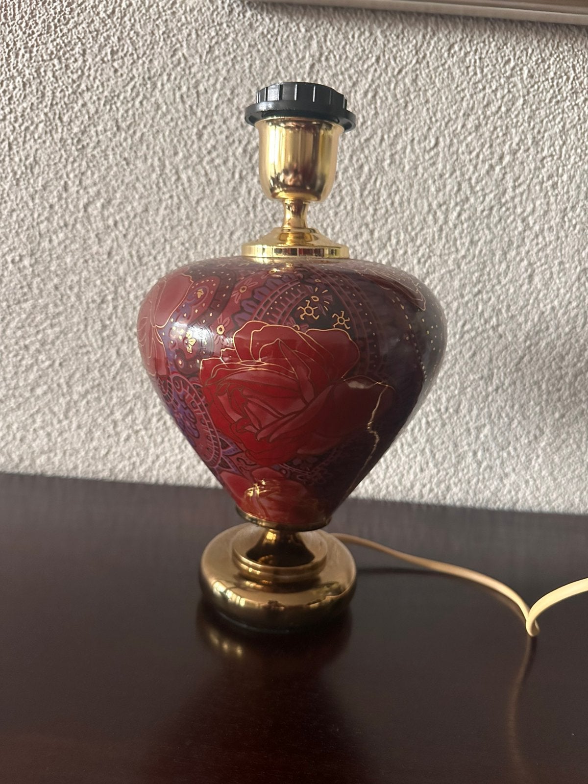 Vintage Hollywood Regency tafellamp Maison Le Dauphin stijl, Ophalen of Verzenden, Zo goed als nieuw, Keramiek, Vintage