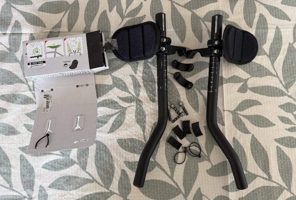 Aerobar / triathlon stuur met armsteunen, Stuur, Zo goed als nieuw, Aluminium, Racefiets
