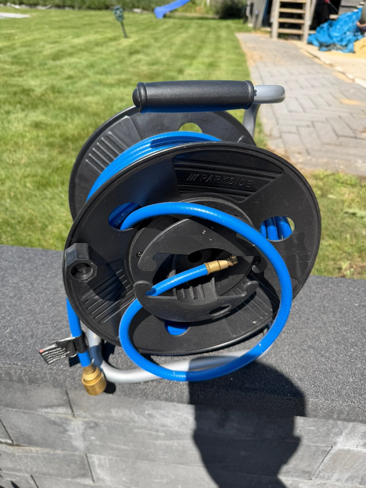 Nieuwe Parkside luchtslang 20 meter, luchtslanghaspel, Doe-het-zelf en Verbouw, 100 liter of meer, Ophalen of Verzenden, Zo goed als nieuw