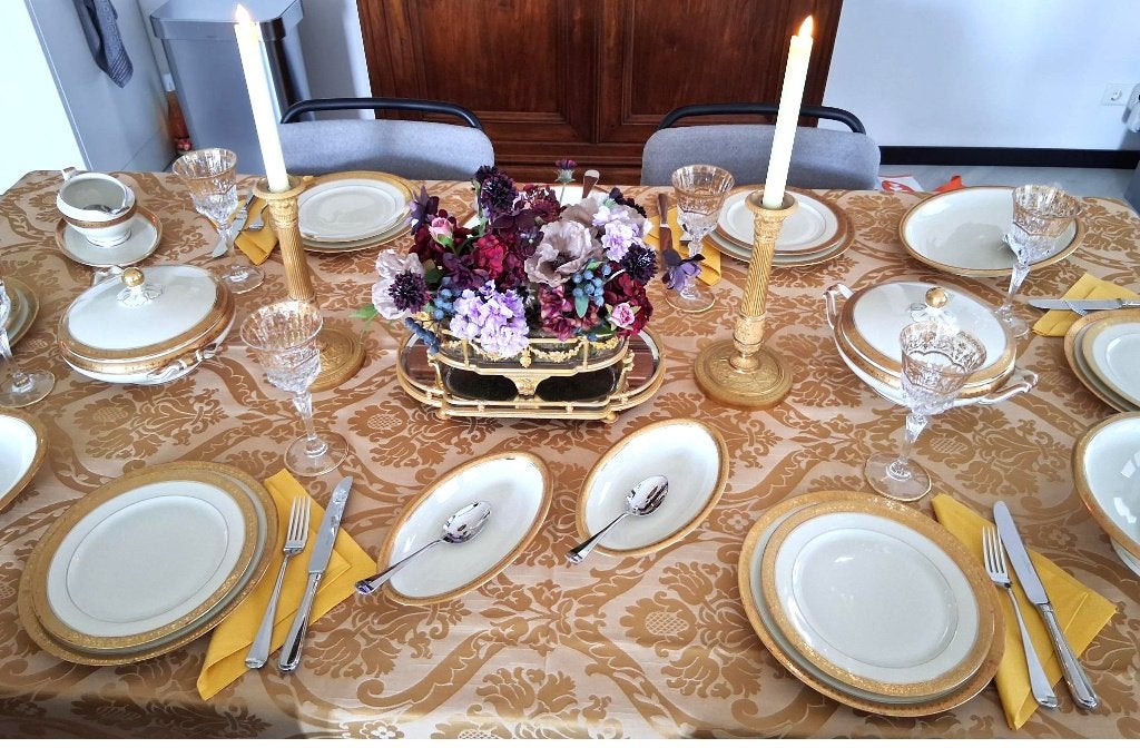 Servies vintage goud creme Heinrich Selb Christine, Antiek en Kunst, Antiek | Servies compleet, Ophalen