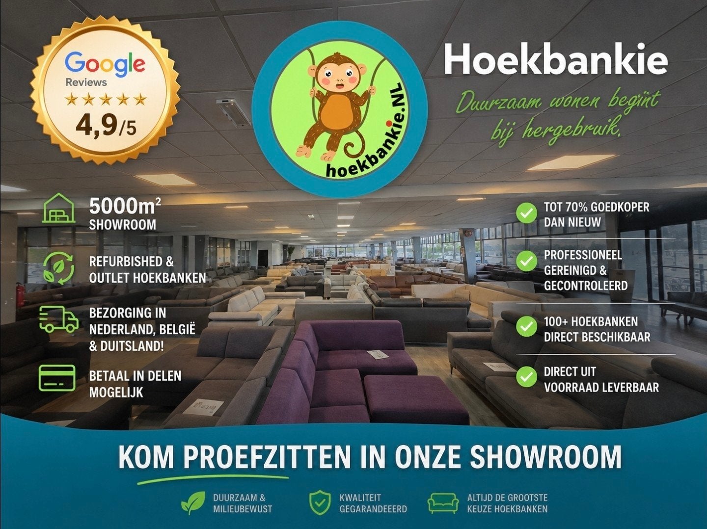 Foto 11 van ✅️️️️️️️️ GEREINIGD grijsbruine hoekbank 280x200 | BEZORGEN