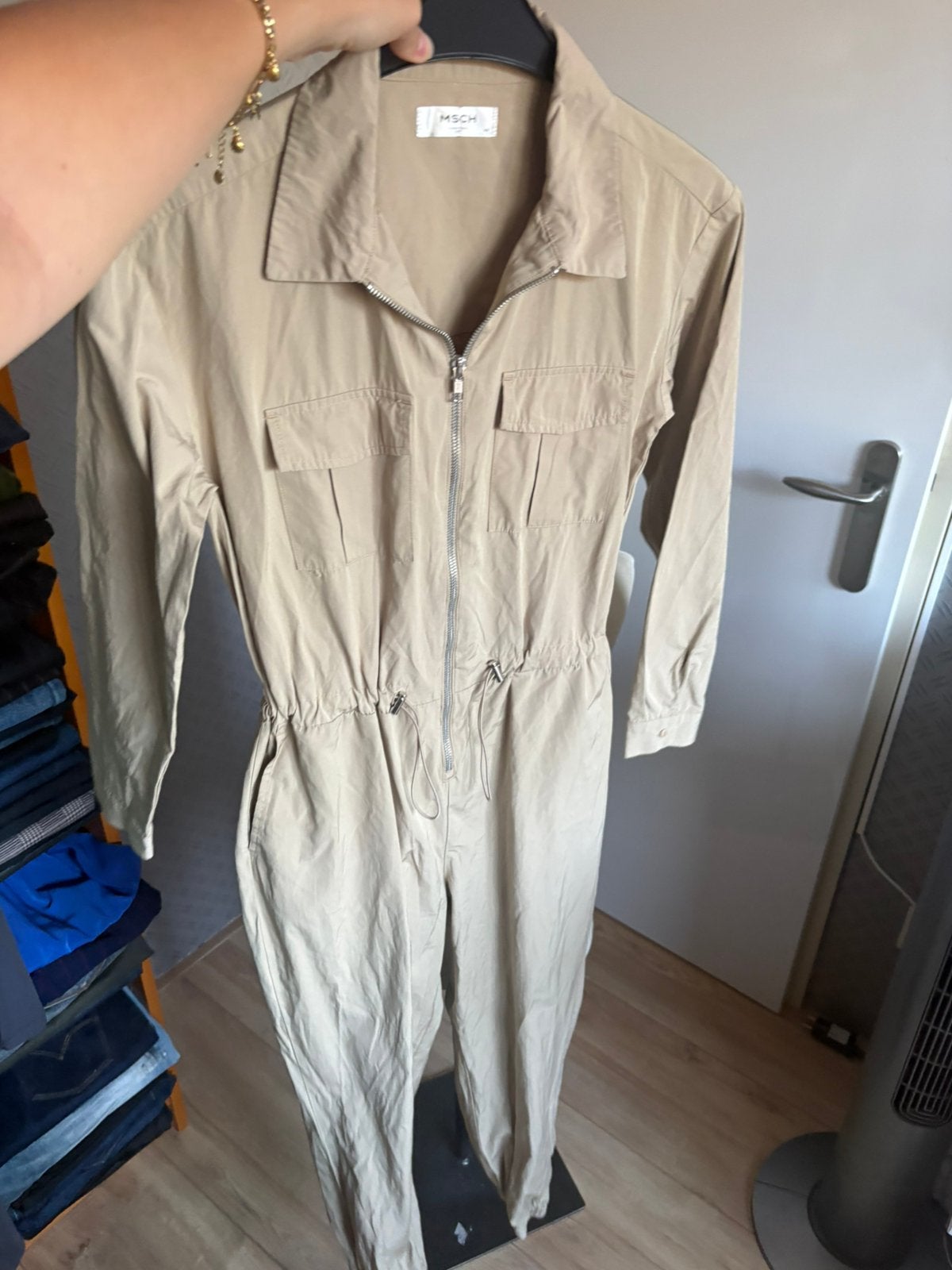 Msch copenhagen jumpsuit beige xs, Kleding | Dames, Ophalen of Verzenden, Zo goed als nieuw, Maat 34 (XS) of kleiner, Beige