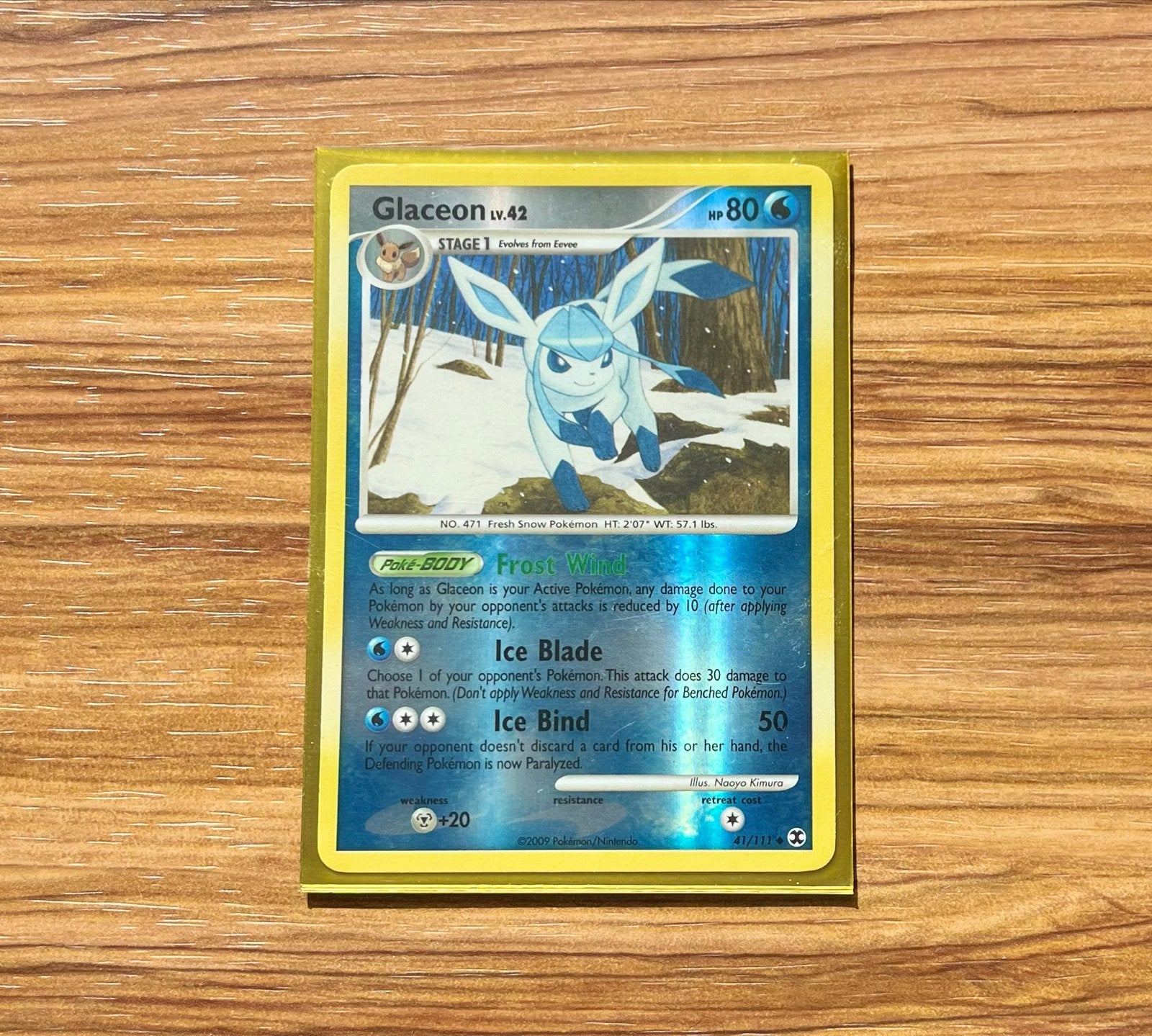 Pokémon Glaceon Lv.42 Kaart - Stage 1 Eevee Evolutie, Verzenden, Gebruikt, Losse kaart