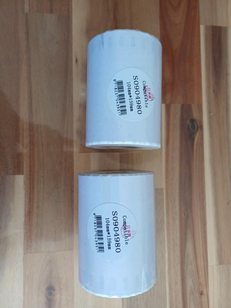 2x Compatible Dymo S0904980 Verzendlabels 104x159mm, Computers en Software, Labelprinters, Ophalen of Verzenden, Nieuw, Etiket