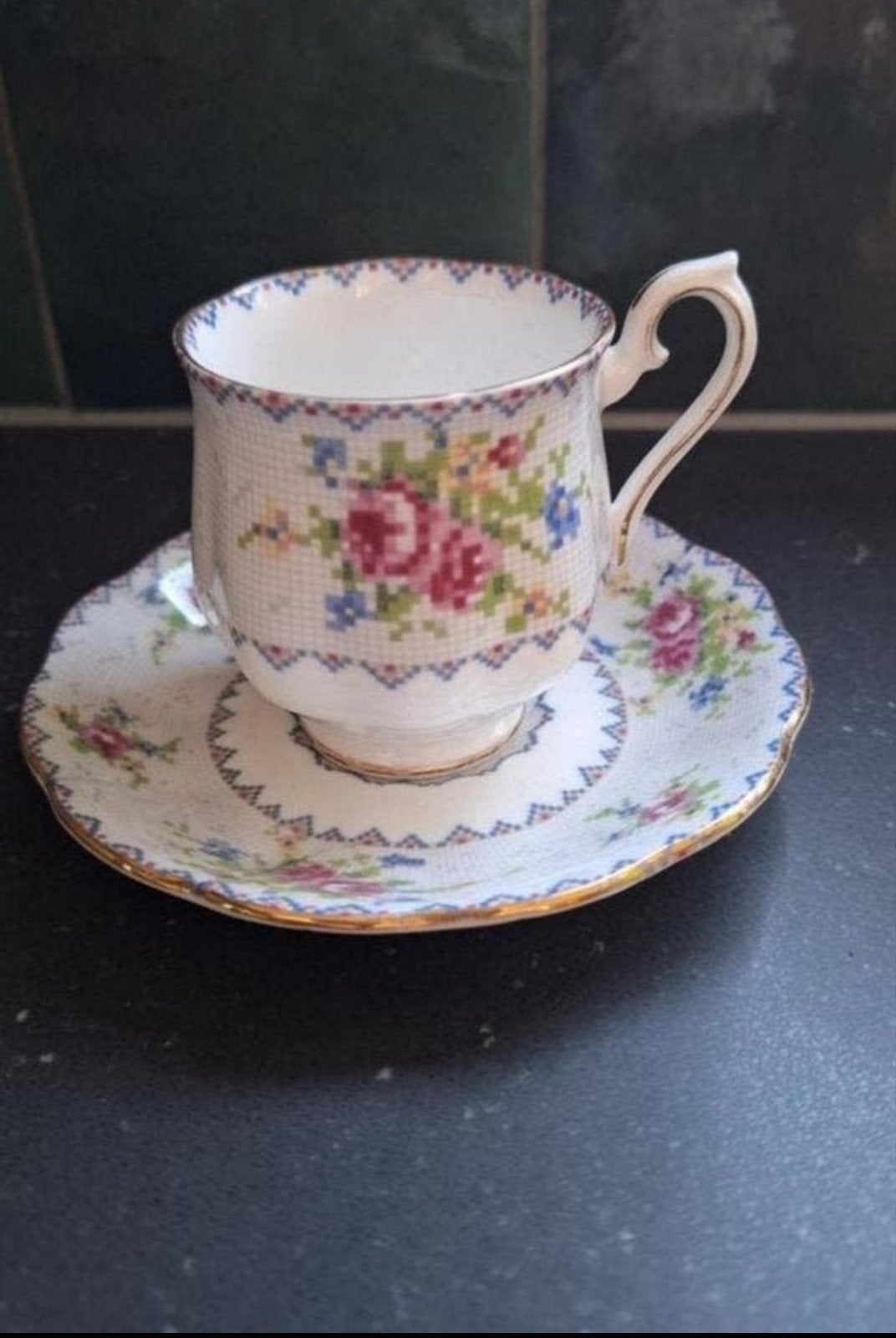 Vintage Royal Albert Bone China Kop en Schotel - Puntgaaf, Ophalen of Verzenden