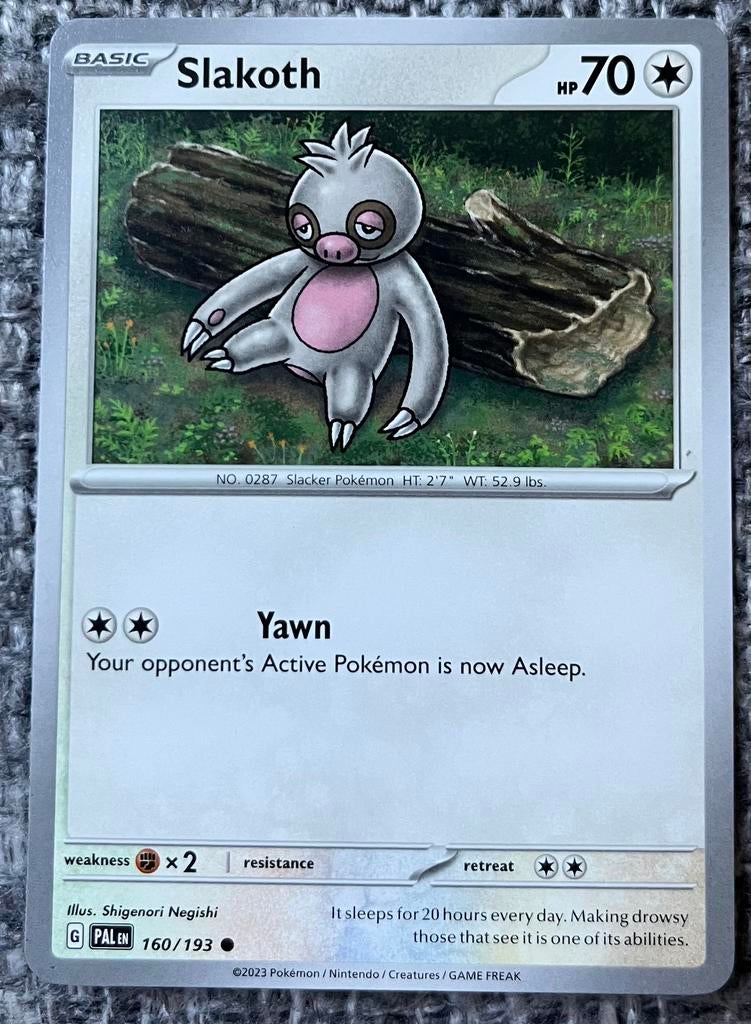 Pokémonkaart van Slakoth (287) • Paldea Evolved (160/193), Verzenden, Nieuw, Losse kaart