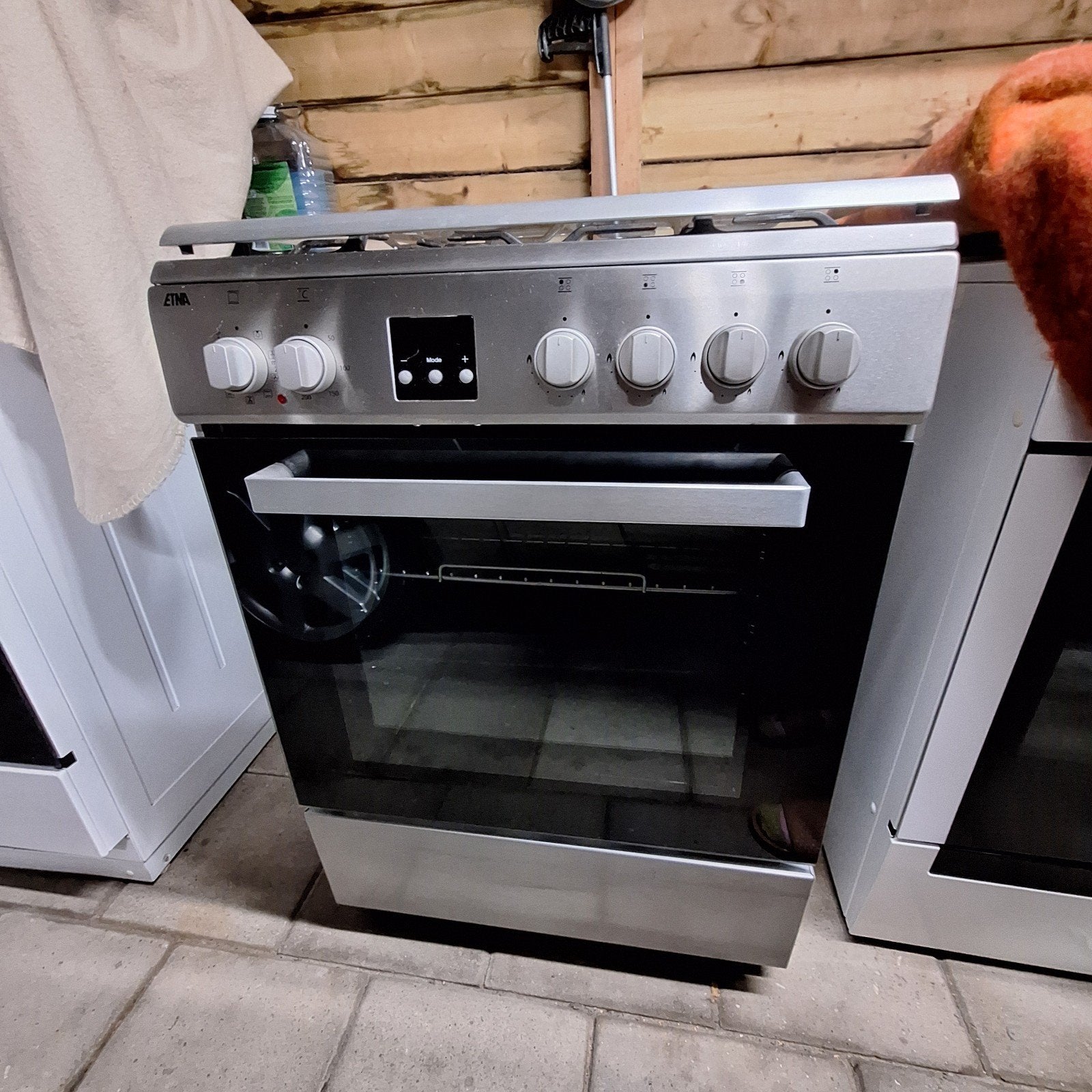 elektrisch gasfornuis met Heteluchtoven, Ophalen, Gebruikt, Grill, 4 kookzones