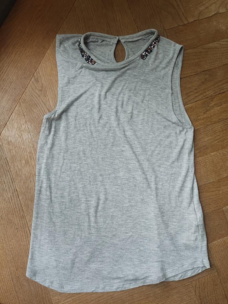 Schumacher top grijs met glazen studs maat 3, Ophalen of Verzenden, Zo goed als nieuw, Grijs, Zonder mouw