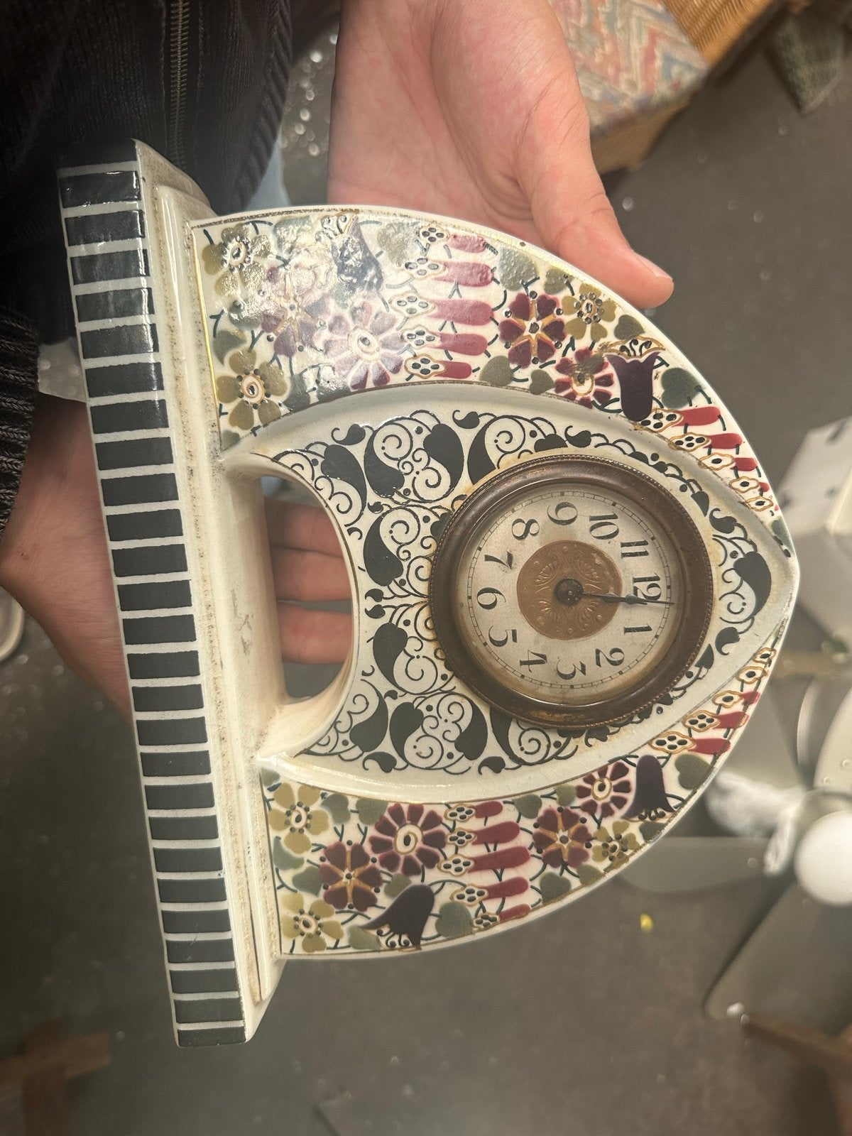 Antieke Gudrun Keramische Schouwklok, Antiek en Kunst, Ophalen of Verzenden