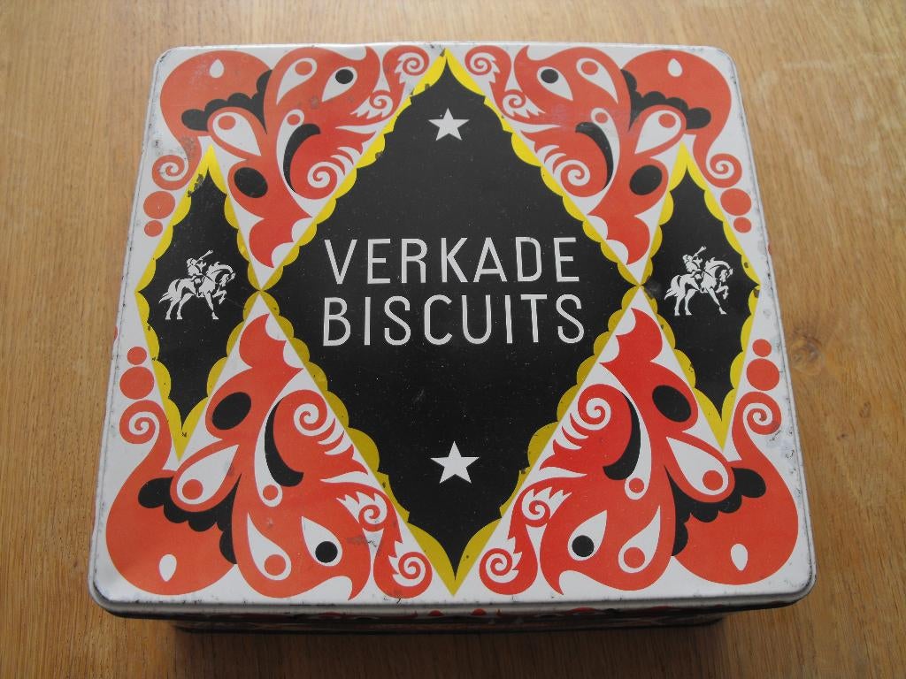 Vintage Verkade Biscuits bewaar / opbergdoos, Verzamelen, Blikken, Ophalen, Gebruikt, Overige, Verkade