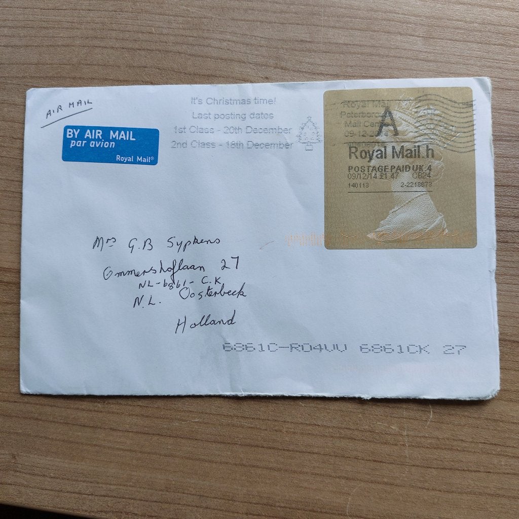 Engeland Enveloppe Zegel Royal Mail, Ophalen of Verzenden, Gestempeld