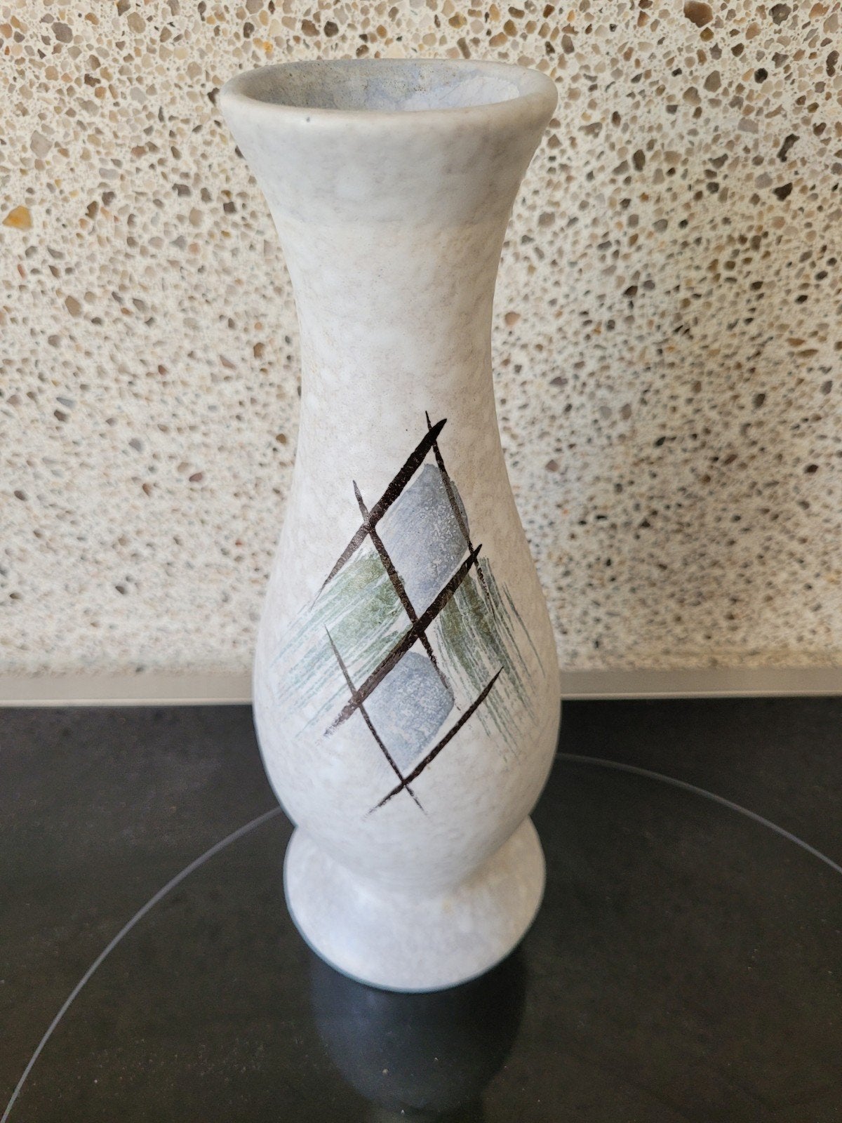 Vintage  vaas met abstracte decoratie, 23 cm W.Germany 50 60, Ophalen of Verzenden