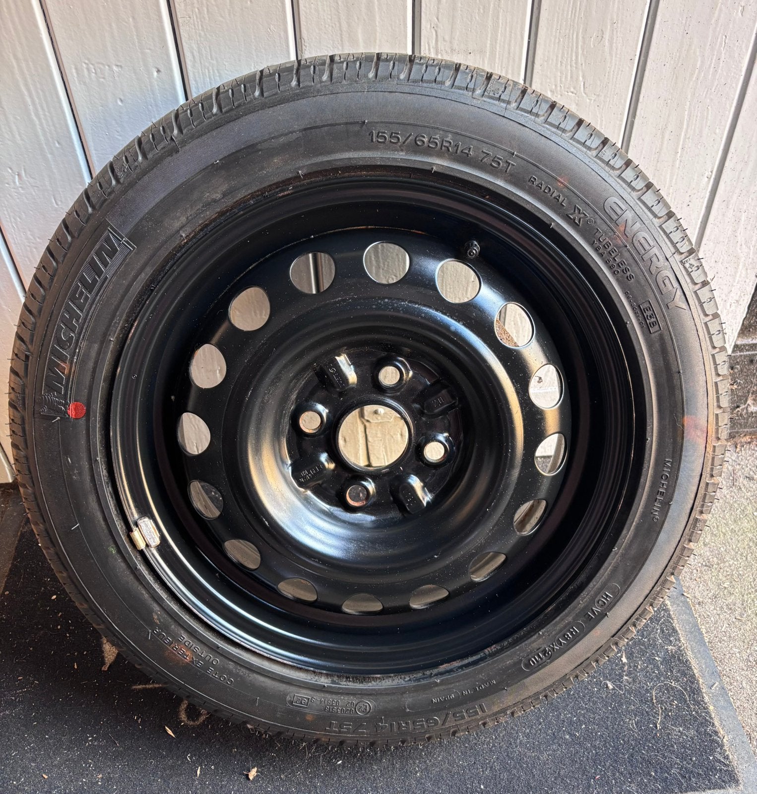 4x100 ET40 54.1 Michelin Energy reserveband, Ophalen, Peugeot
