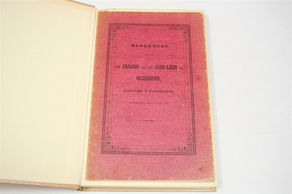 St. Jacobsleen Oldehove — Reglement 1852 Zeldzaam Leeuwarden, Boeken, Ophalen of Verzenden, Gelezen