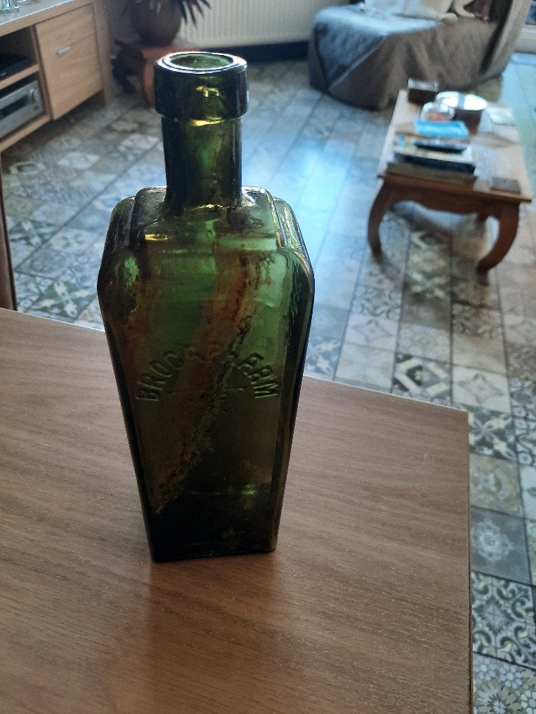 Eau de cologne glazen fles groen, Ophalen of Verzenden, Huis en Inrichting