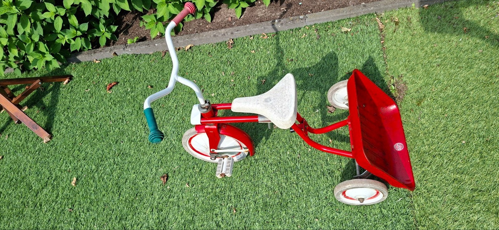 Winther driewieler met bakje - Vintage rood, Kinderen en Baby's, Speelgoed | Buiten | Voertuigen en Loopfietsen, Ophalen of Verzenden