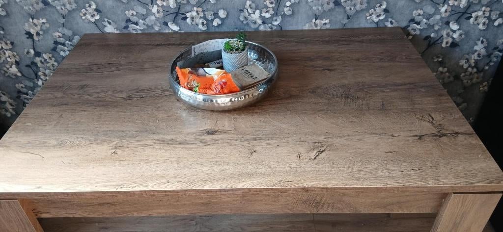 Eettafel VEDDE 80x120 wild donker eiken, Ophalen, 100 tot 150 cm, 50 tot 100 cm, Zo goed als nieuw