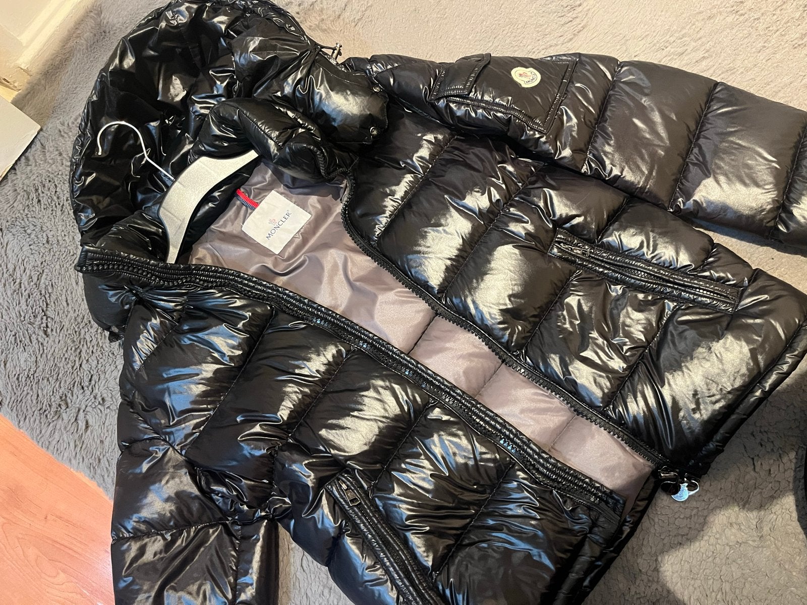 Moncler Puffer Jas Zwart - Maat M, Ophalen of Verzenden, Zo goed als nieuw, Maat 36 (S), Zwart