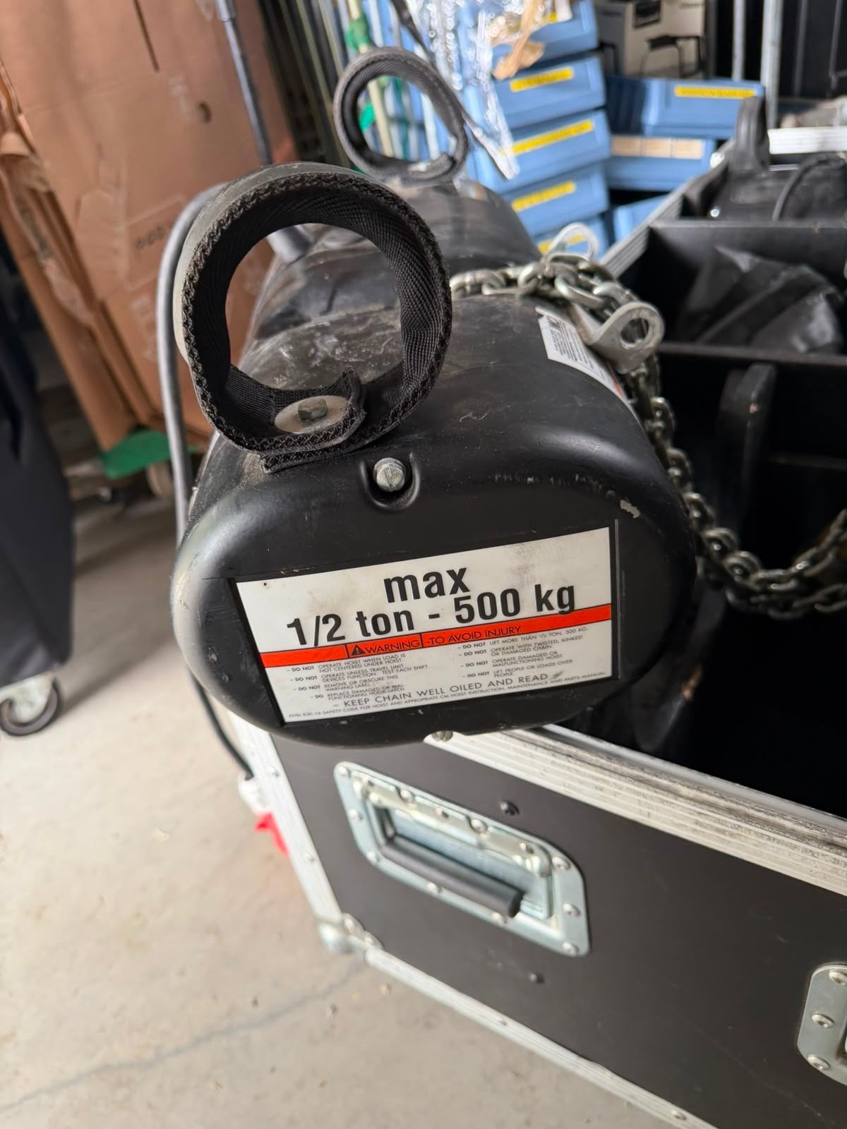 2 lodestar 500 kg motor takels incl case, Ophalen of Verzenden