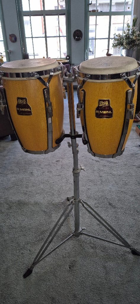 Trommels/bongo,s op standaard, Muziek en Instrumenten, Ophalen, Zo goed als nieuw, Overige merken
