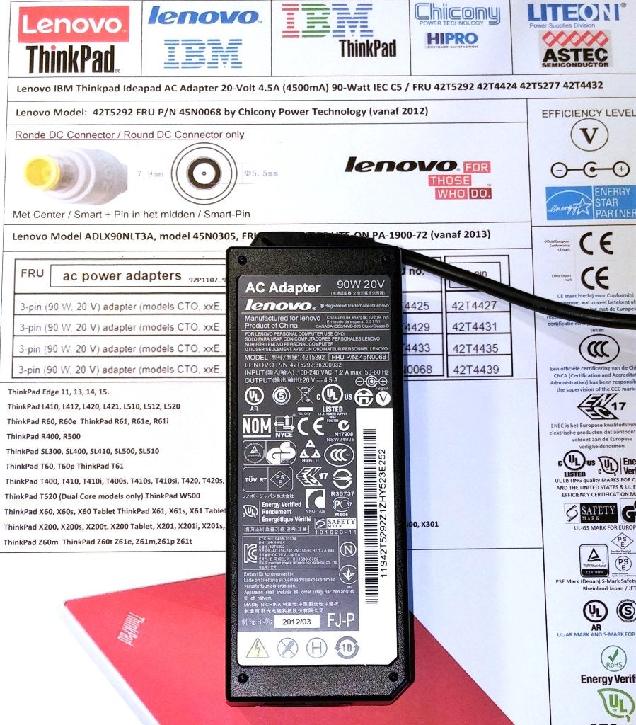 Lenovo ADLX90NLT3A 20V 4.5A 90W 65W Thinkpad Adapter 45N0305, Ophalen of Verzenden, Zo goed als nieuw, Lenovo origineel