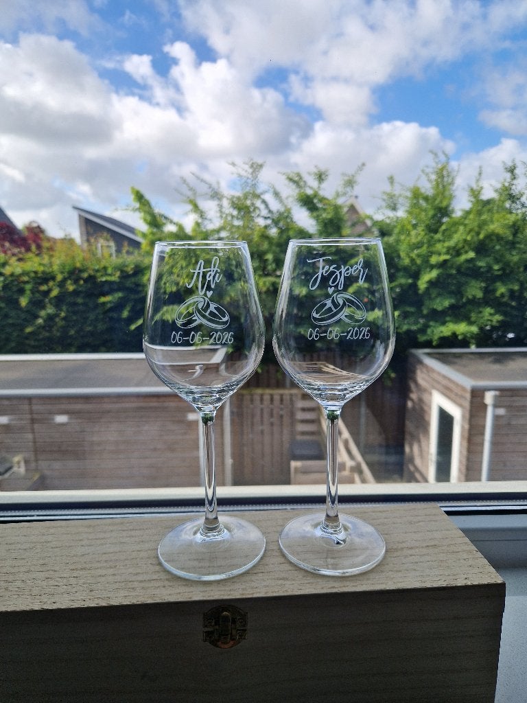 Gepersonaliseerde wijnglazen, Overige typen, Ophalen of Verzenden, Nieuw, Glas