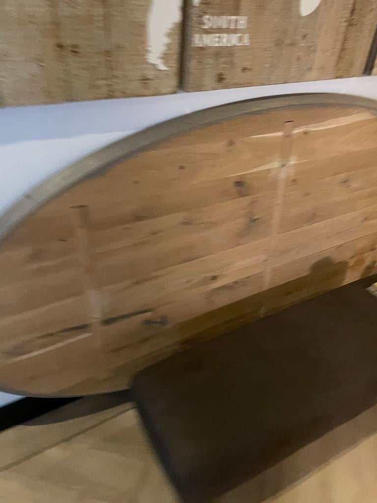 Ovaal eiken tafelblad 220x110 cm - Af te halen, Ophalen, Gebruikt, 100 tot 150 cm, Eikenhout